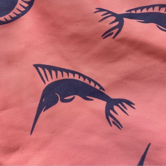 Chubbies Swim Trunks Peach Colored Blue Sword Fish Size Large - Picture 10 of 15